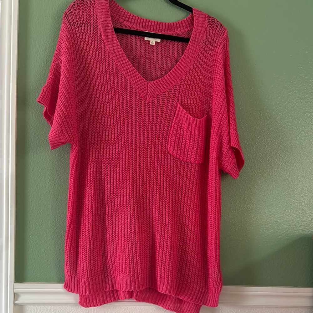 BiBi Pink Short Sleeve Knit Tee